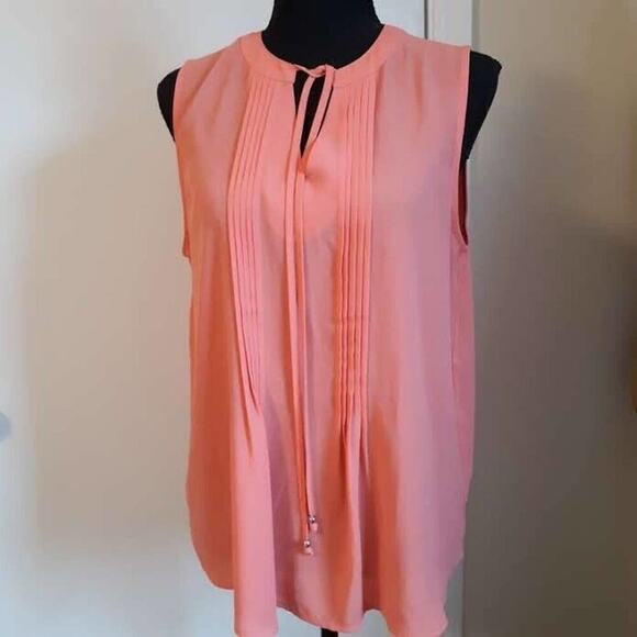 Charming Charlie Womens Blouse Shirt Size M Sleeveless Coral Just Lovely! - Picture 1 of 3